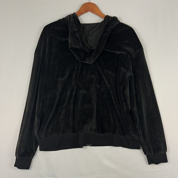 NBA Chicago Bulls Women's Size XXL Black Jacket Velour Zip-Up Graphic Hoodie - Picture 6 of 7